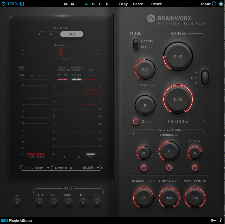 Brainworx bx limiter True Peak